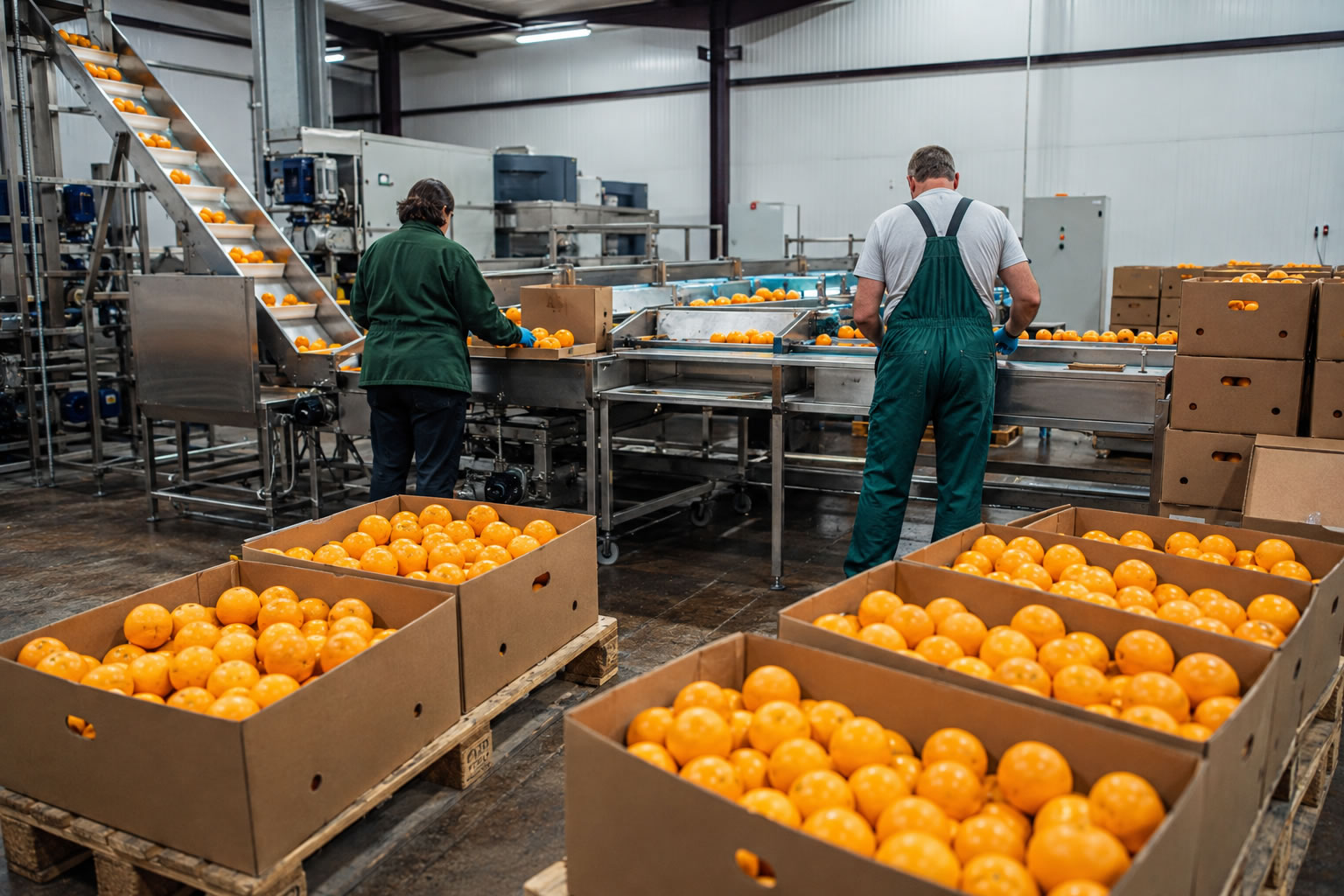 Fresh produce being labelled for retail and food-service