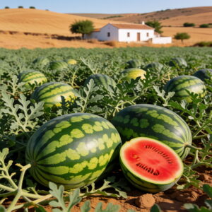 Watermelon fields in the Spanish countryside